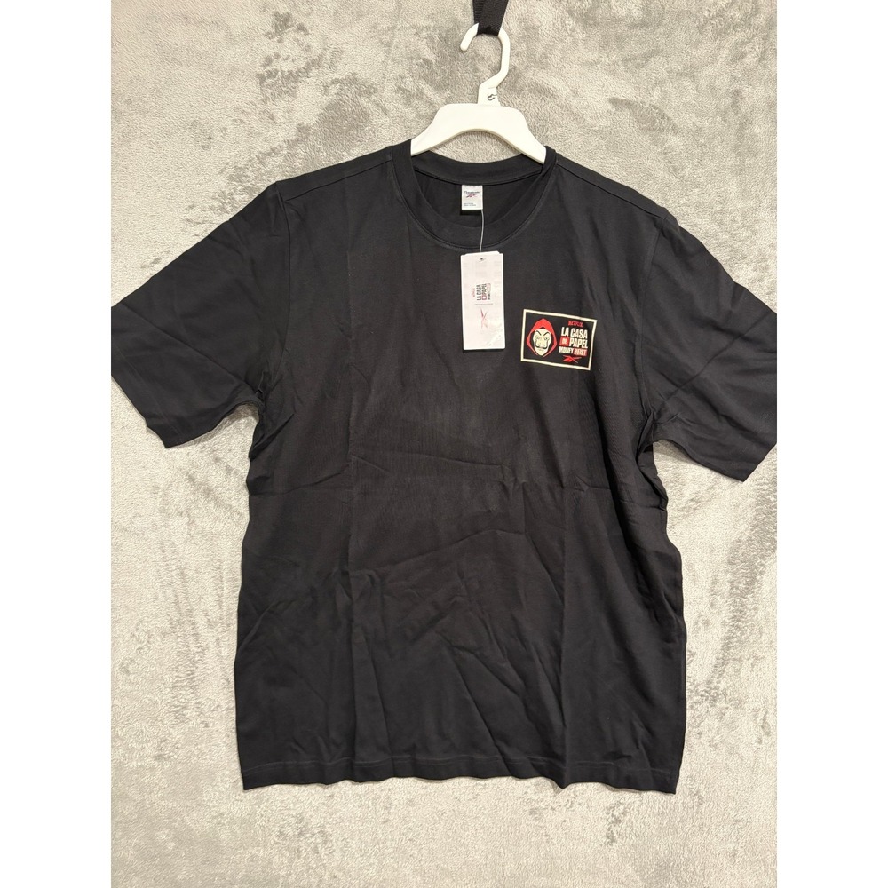 Reebok Netflix Money Heist La Casa De Papel T-Shirt Black L Unisex
